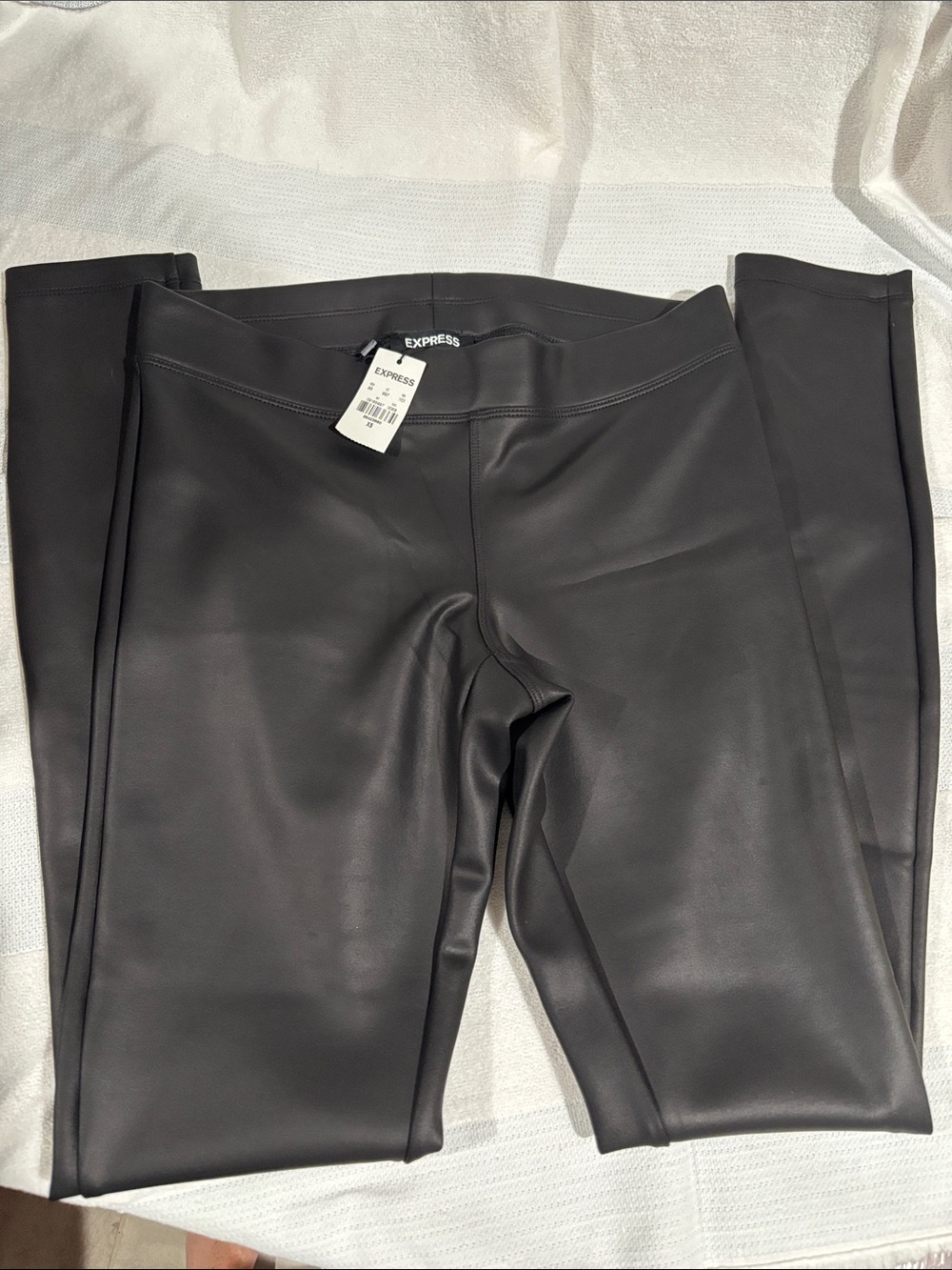 Express womens Faux leather Leggings in Black